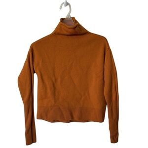 Wilfred Aritzia Cropped Mockneck Sweater 100% merino wool orange S